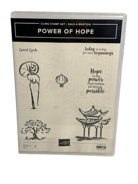 NIB Stampin’ Up! Sale-A-Bration “Power Of Hope” 7-Piece Crafty Cling Stamp Set